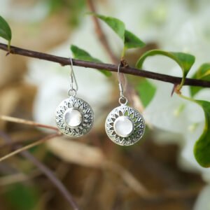 round silver earrings