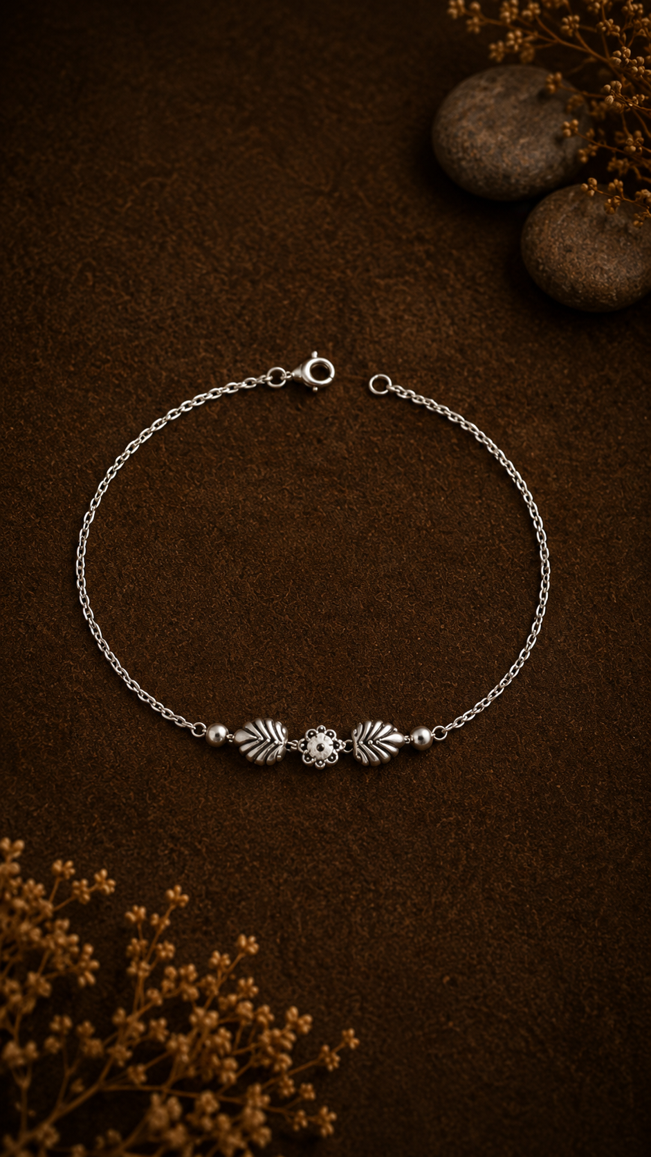 Botanical Bloom 925 Sterling Silver Anklet - Image 3