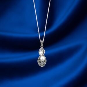 Pearl Marcasite 925 Sterling Silver Pendant