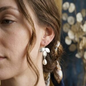 Three leaf 925 Dangle Silver Earrings