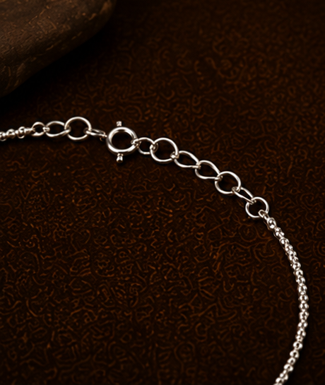 Classic Beaded 925 Sterling Silver Anklet - Image 2