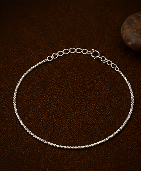 Classic Beaded 925 Sterling Silver Anklet - Image 3