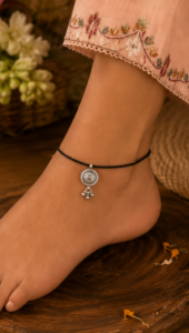 Ethnic Mandala Thread 925 Sterling Silver Anklet