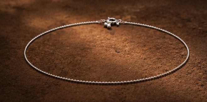 Minimalist small beads 925 Sterling Silver Anklet - Image 2