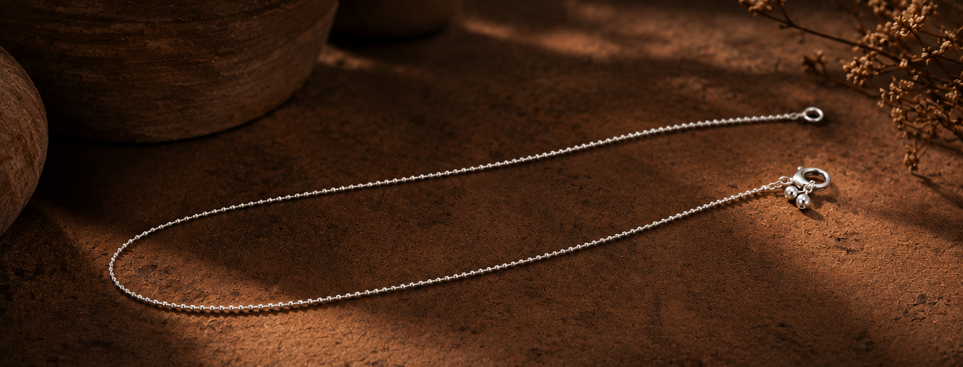 Minimalist small beads 925 Sterling Silver Anklet - Image 4