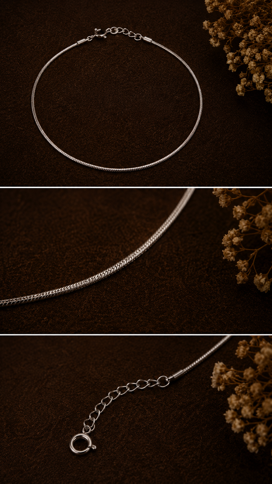 Pure Minimalist 925 Silver Chain Anklet - Image 2