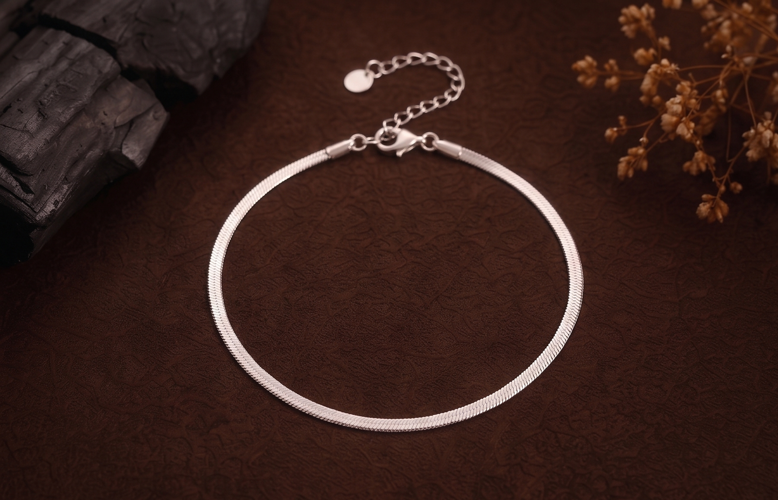 Classic Liquid Snake-Chain Sterling Silver Anklet - Image 3