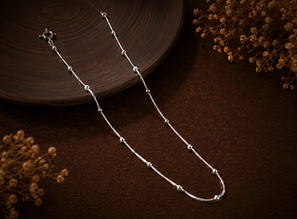 Dainty Satellite 925 Sterling Silver Anklet - Image 3