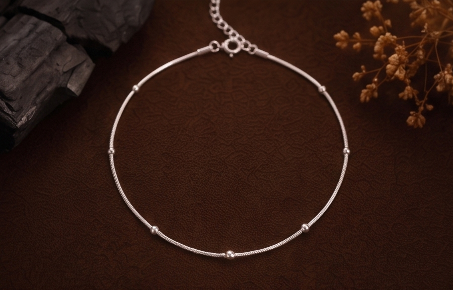 Dainty Satellite 925 Sterling Silver Anklet - Image 2