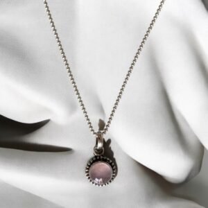 Rose quartz stone pendant