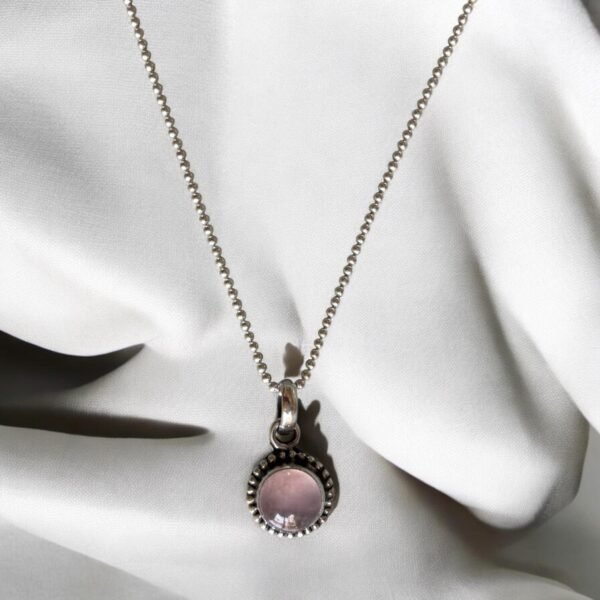 Rose quartz stone pendant