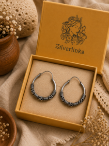 Silver bali with wire work
