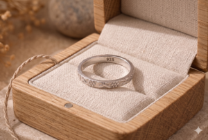 Botanical Vine Textured 925 Sterling Silver Band
