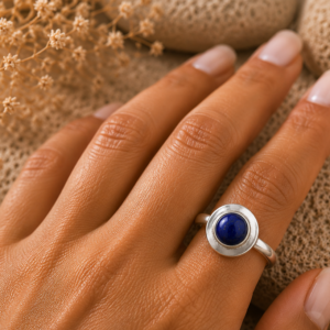 Deep Azure Lapis Lazuli Solitaire 925 Sterling Silver Ring