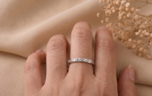 Botanical Vine Textured 925 Sterling Silver Band