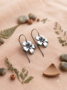 Flower Silver danglers