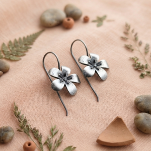 Flower Silver danglers