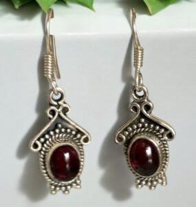 Garnet earrings and pendant set