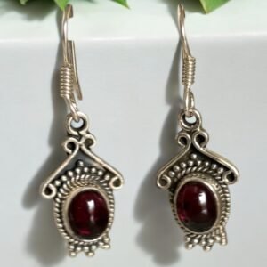 Garnet earrings and pendant set