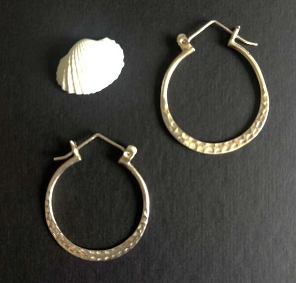 Happered hoops in 925 silver