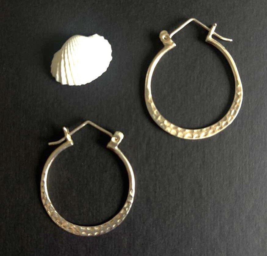 Happered hoops in 925 silver
