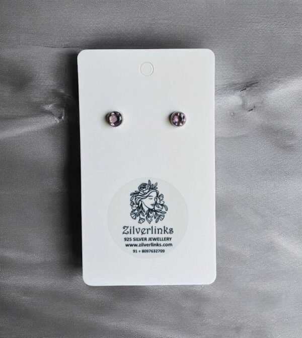 Amethyst Aura Studs – 925 Silver Elegance