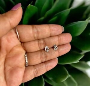 Trishul studs in 925 silver