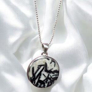 White Malingo Jasper Pendant in 925 Silver