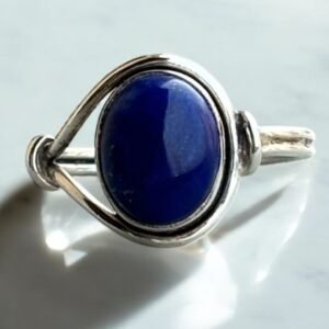 Lapiz stone ring - 925 silver
