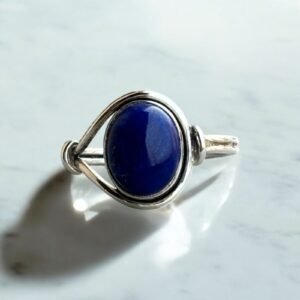 Lapiz stone ring - 925 silver