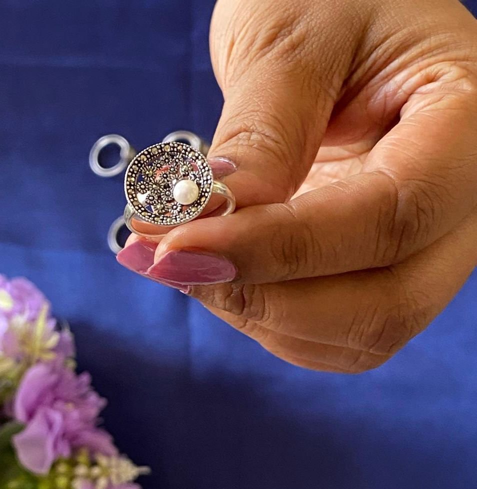 Celestial Pearl Bloom Ring