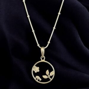 Rainbow Moonstone with leaf and flowers sterling silver pendant