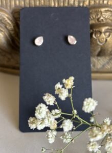 Rose quartz earrings in 925 silver