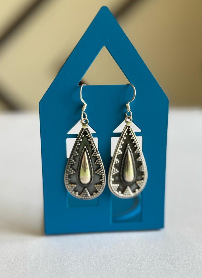 Rawa work drop shaped earrings - 925 silver