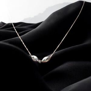 Silver Swirl Bead Necklace - 925 Silver