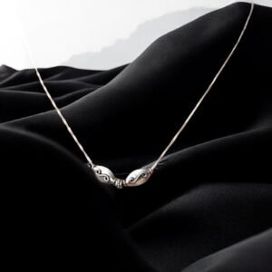 Silver Swirl Bead Necklace - 925 Silver
