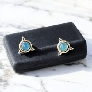 Blue calcedony - 925 silver