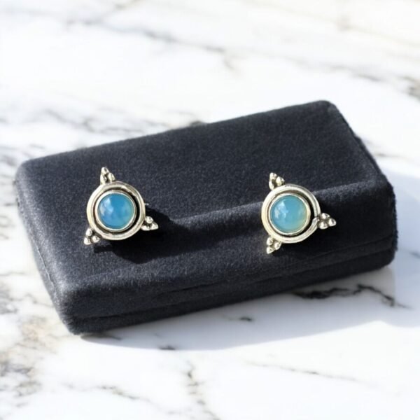 Blue calcedony - 925 silver