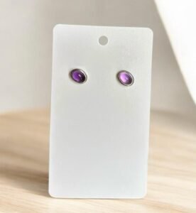 Amethyst Aura Studs – 925 Sterling Silver
