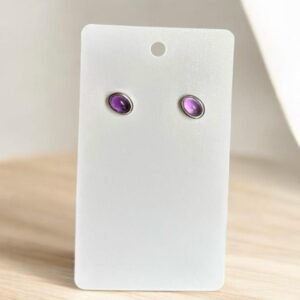 Amethyst Aura Studs – 925 Sterling Silver