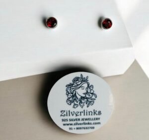 Garnet studs  - 925 SILVER