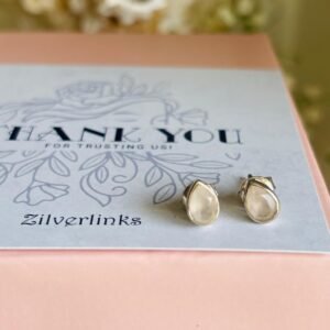 Drop shaped rainbow studs - 925 silver