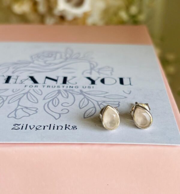 Drop shaped rainbow studs - 925 silver