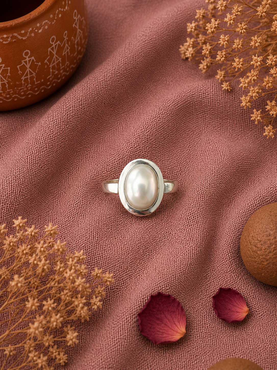 Luminous Luna Pearl 925 Sterling Silver Ring - Image 4