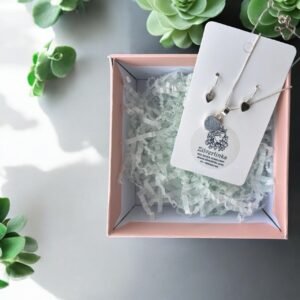 Tiny heart pendant and earring set