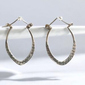 Oval Hammered hoops - 925 silver
