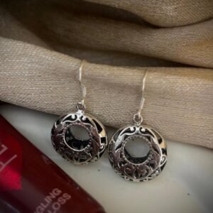 Vintage Floral Cutwork Earrings – 925 Silver