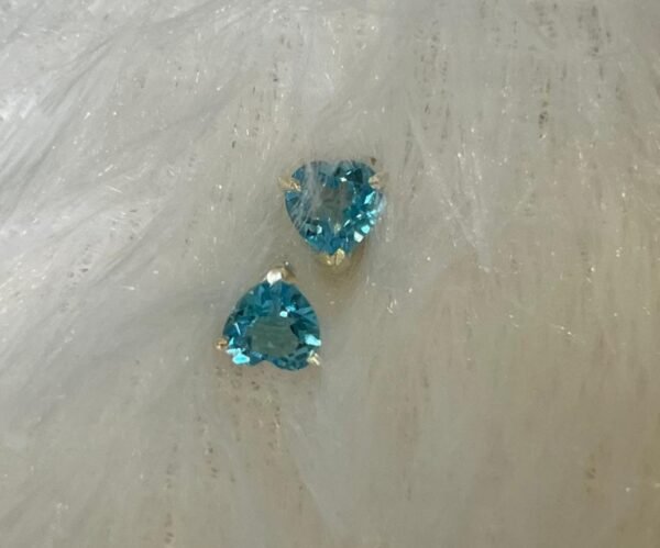 Blue topaz stone stud - 925 silver - Image 2