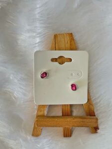 Ruby Gleam Oval Studs – 925 Silver