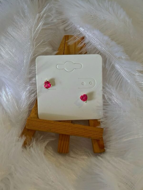 Pink Heart Studs – 925 Silver